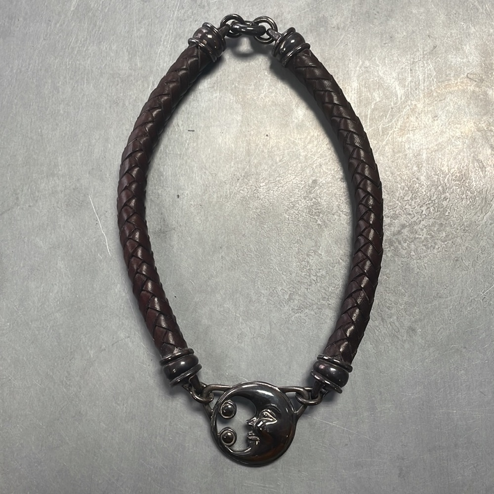 Authentic Barry Kieselsten-Cord moon pendant necklace- Vintage